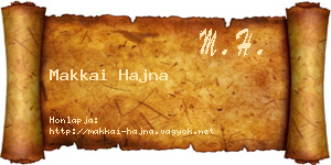 Makkai Hajna névjegykártya